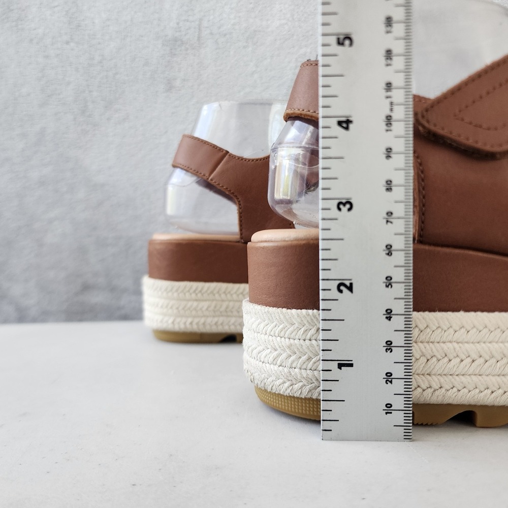 Sorel Sandals Womens Size 9 Brown Leather Flatform Lug Sole Cameron Adjustable - Picture 12 of 12